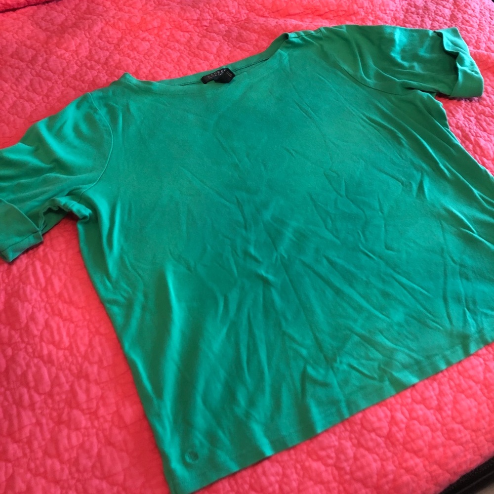 Ralph Lauren green tee, used, great condition